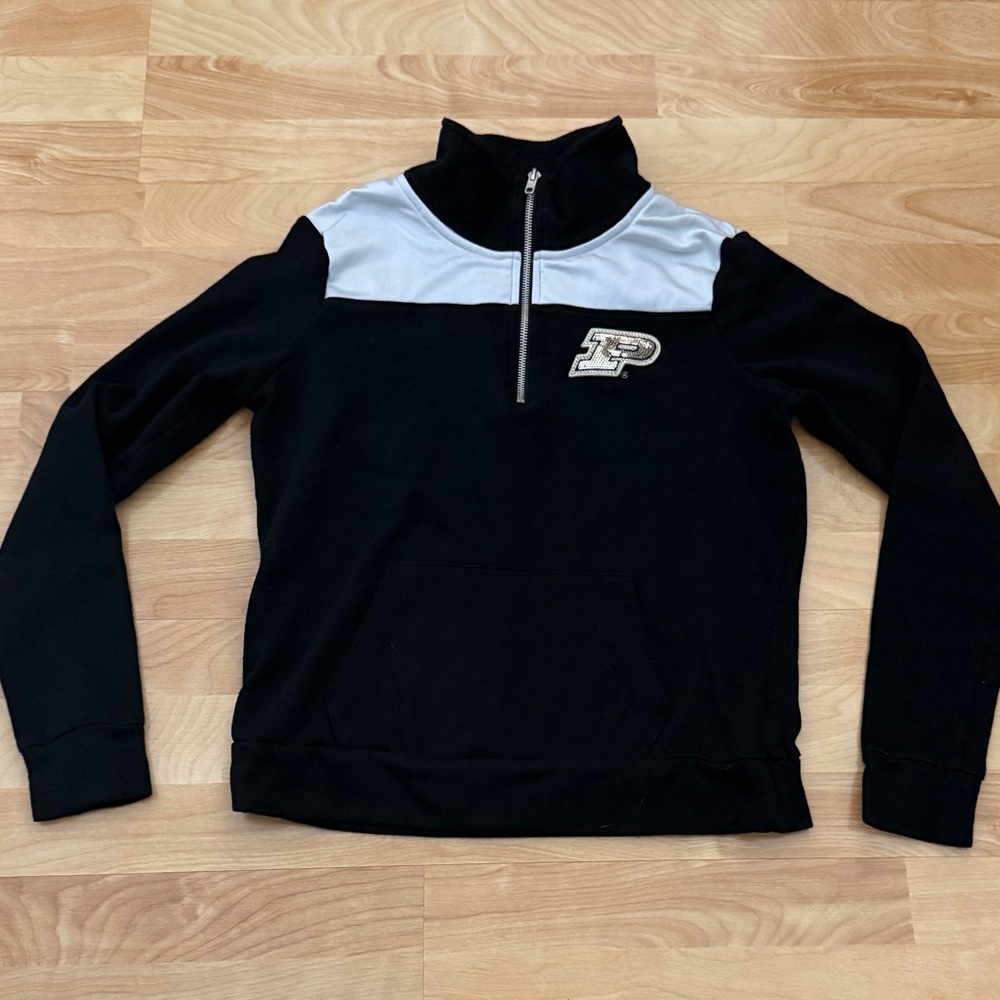 Pink Victoria secret with 5th & Ocean Purdue Boilermakers 1/4 zip pullover small